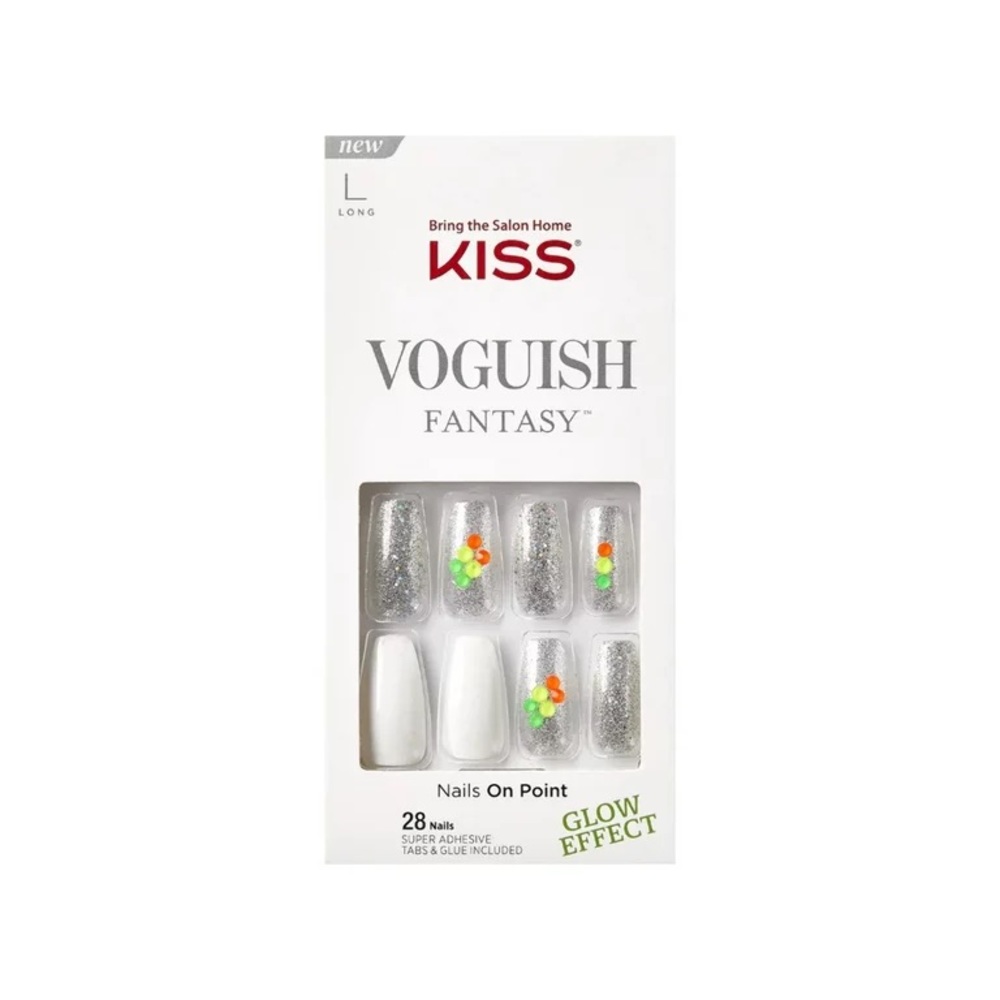 KISS - Voguish Fantasy Fake Nails, Long Coffin, Afterglow, 28 Count
